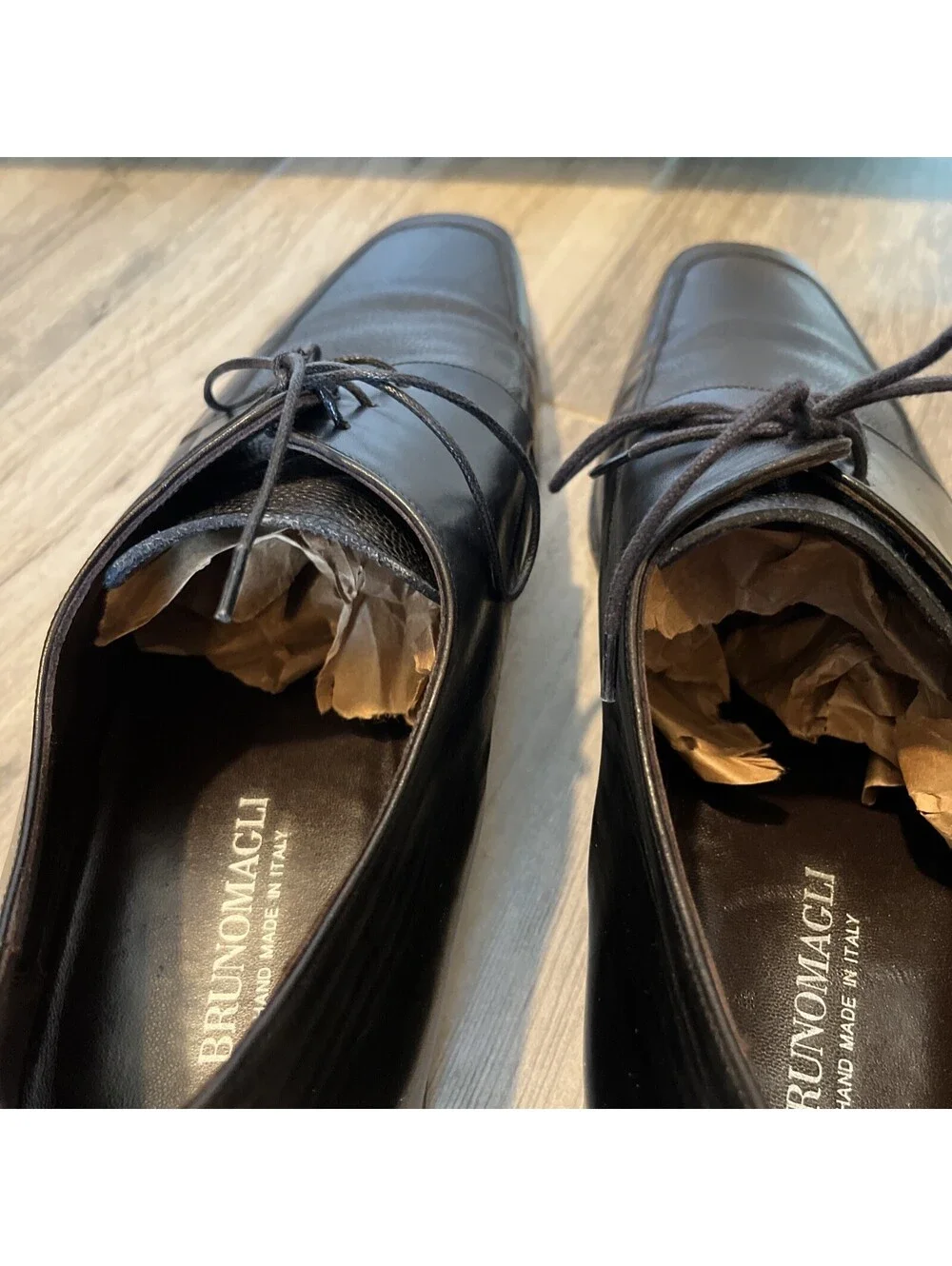 BRUNO MAGLI RENACIOLO MEN OXFORD PEBBLE BLACK LEATHER DRESS SHOES SIZE 13M ITALY